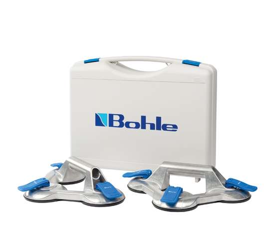 BO.S3.OBL Veribor 2 number – 3 – Cup Aluminium Suction Lifting Tool Set – 2 x BO 603.0BL 100 kg capacity c/w robust Carry Case