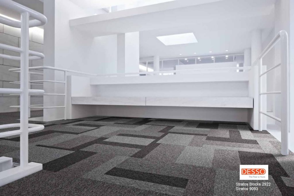 Desso Stratos Blocks – B365-9980 – Solution Dyed Tufted Loop Pile – Heavy Contract / Commercial Use – 20 Tiles per box / 5m2