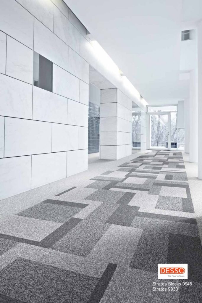 Desso Stratos Blocks – B365-9980 – Solution Dyed Tufted Loop Pile – Heavy Contract / Commercial Use – 20 Tiles per box / 5m2